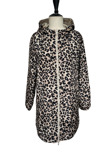 Wholesaler ESCANDELLE Paris - Leopard print parka Reversible Waterproof, Windproof