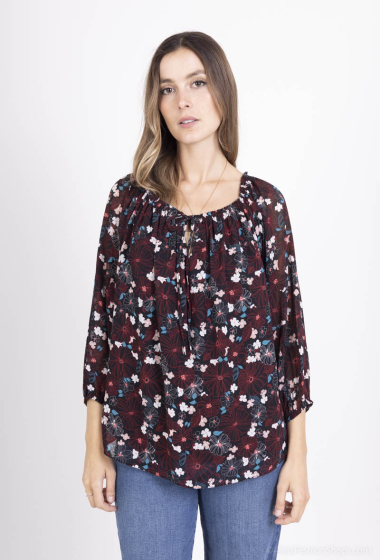 Grossiste Esperance - Blouse col bateau imprimé floral