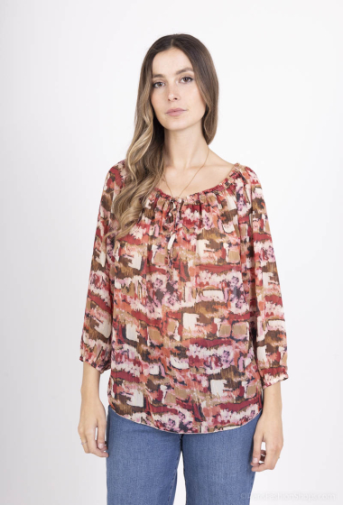 Grossiste Esperance - Blouse col bateau imprimé