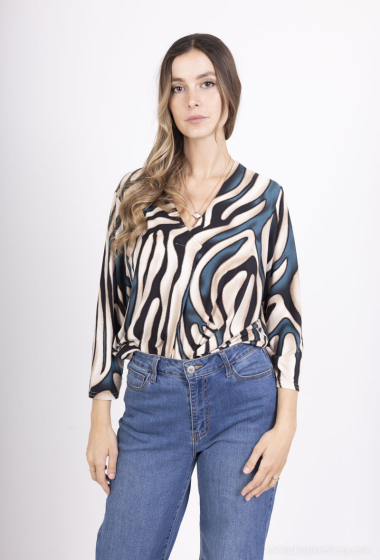 Grossiste Esperance - Blouse imprimé avec pli