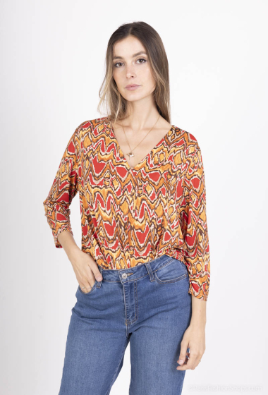 Grossiste Esperance - Blouse imprimé avec pli