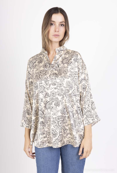 Mayorista Esperance - Blusa de raso con estampado paisley