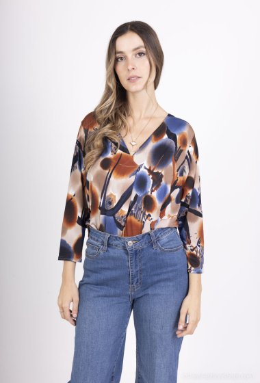 Grossiste Esperance - Blouse imprimé avec pli