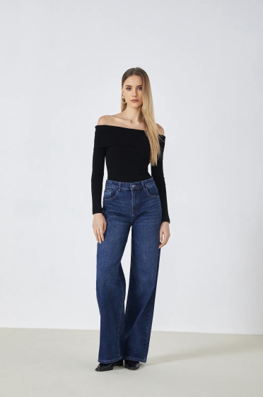 Wholesaler Estee Brown - Plus size wide leg jeans