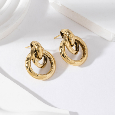 Grossiste Lovelika - Boucles d'oreilles puces cercles Iris