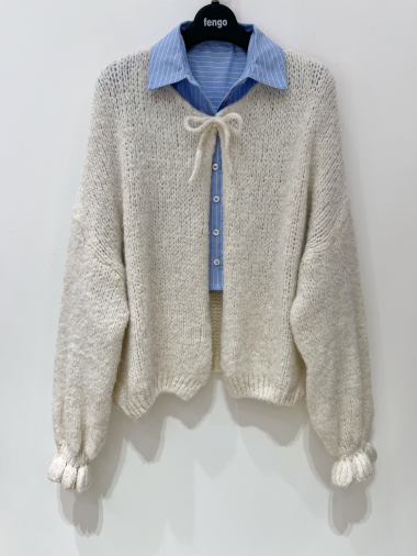 Wholesaler Fengo by Pretty Collection - Wool sweater with short sleeves