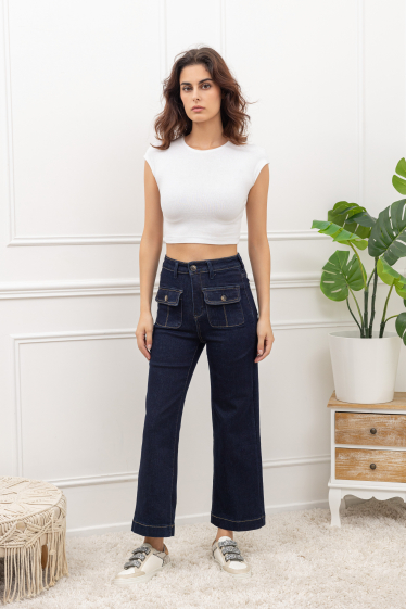 Grossiste FOLYROSE - Wideleg jeans brut