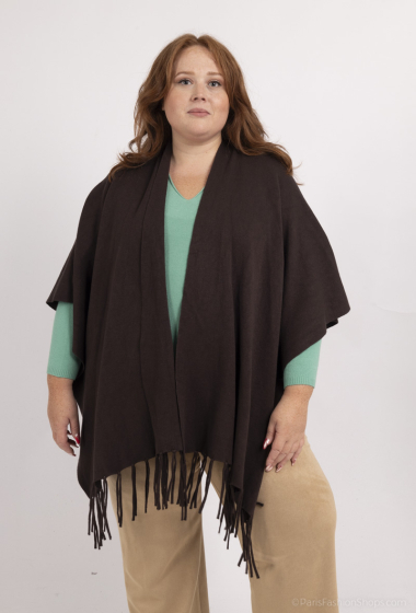 Wholesaler For Her Paris Grande Taille - Plain fringed cape