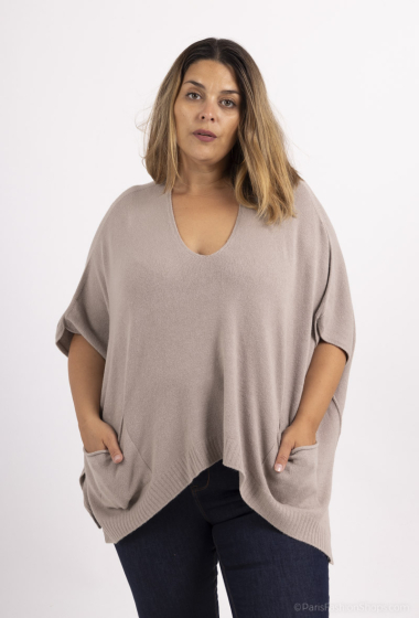 Wholesaler For Her Paris Grande Taille - V-neck knit poncho