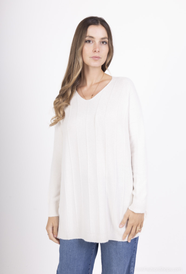 Wholesaler For Her Paris Grande Taille - Oversized V-neck long-sleeved round-neck sweater