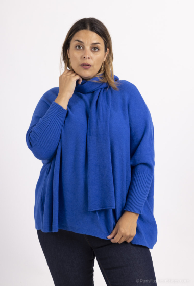 Großhändler For Her Paris Grande Taille - Übergroßer Pullover + Schal