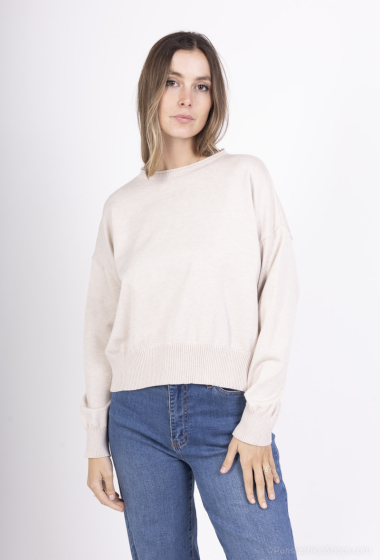 Wholesaler For Her Paris Grande Taille - Plain oversized sweater with round neck and long sleeves