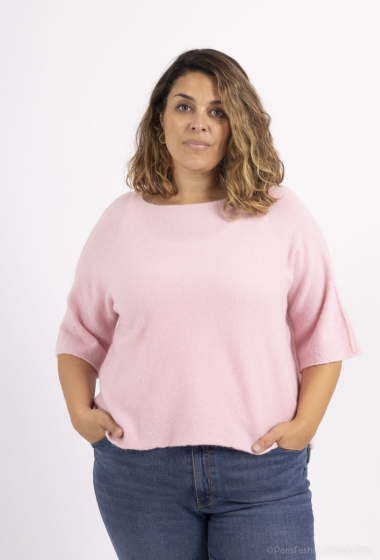 Wholesaler For Her Paris Grande Taille - oversized plain knit top short sleeves round neck