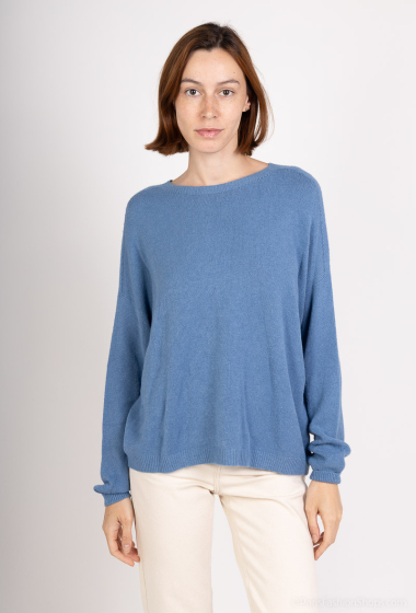 Wholesaler For Her Paris Grande Taille - Plain oversized top, round neck, long sleeves, cashmere-touch knit