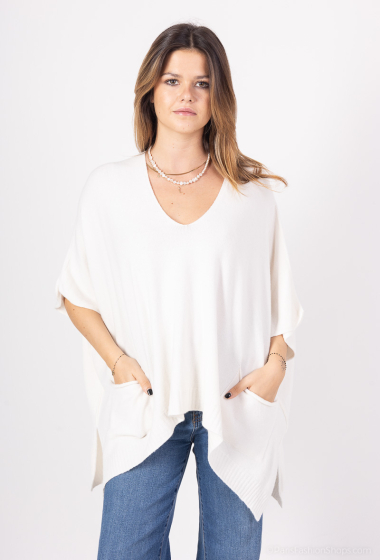 Wholesaler For Her Paris - V-neck knit poncho