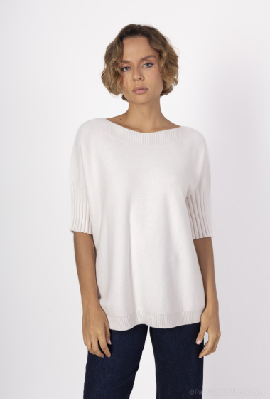 Wholesaler For Her Paris - Oversized plain long-sleeved cashmere-touch round-neck sweater