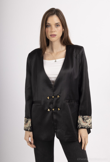 Grossiste But'flies F & 2 - Blazer traditionnel chinois noir