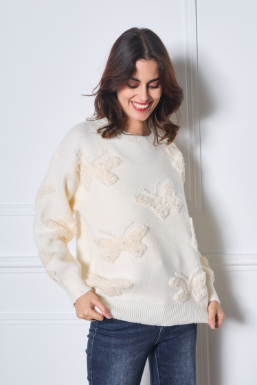 Mayorista Frime Paris - Jersey con estampado de mariposas en relieve para mujer