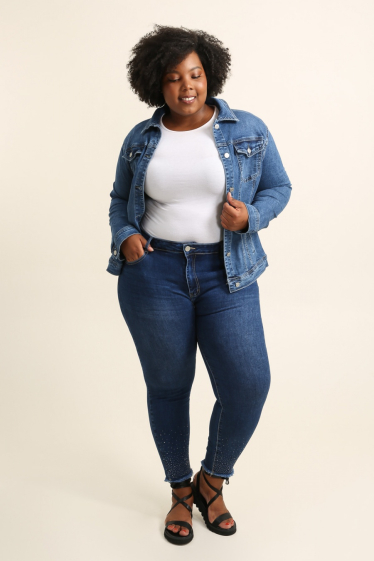 Wholesaler G-Smack - blue rhinestone jeans plus size