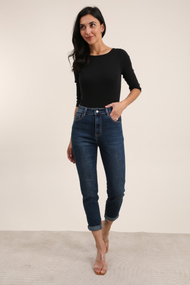 Großhändler G-Smack - Vintage blaue Mom-Fit-Jeans