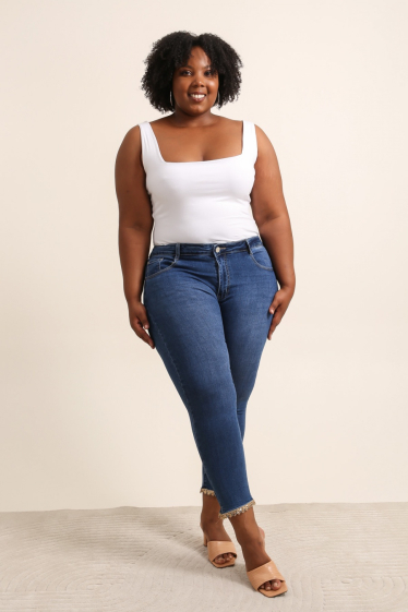 Wholesaler G-Smack - blue sequin jeans plus size