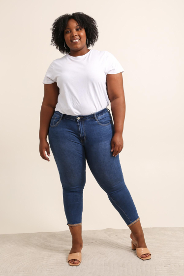 Wholesaler G-Smack - blue rhinestone jeans plus size