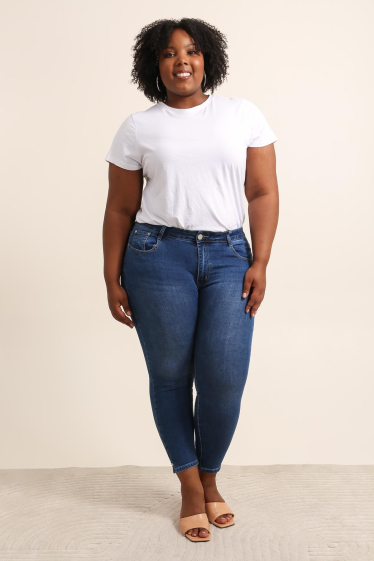 Wholesaler G-Smack - blue rhinestone jeans plus size