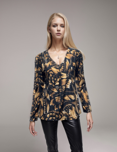 Wholesaler Joy's - Patterned stretch blouse