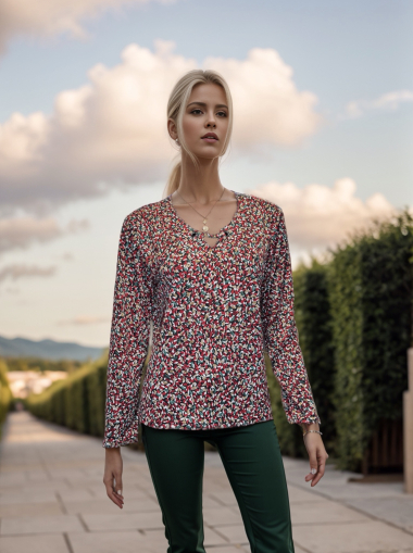 Wholesaler Joy's - Patterned stretch blouse