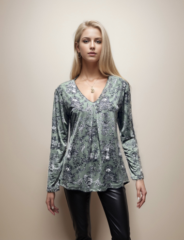 Wholesaler Joy's - Patterned stretch blouse