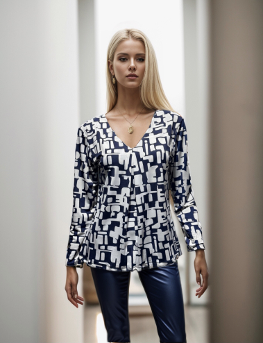 Wholesaler Joy's - Patterned stretch blouse