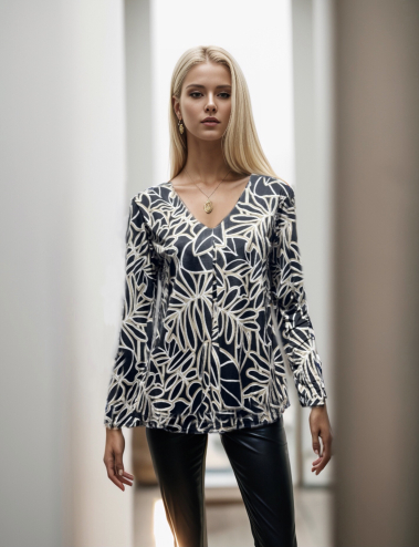 Großhändler Joy's - Bluse mit Stretch-Print