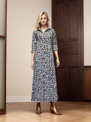 Wholesaler Joy's - Printed midi dress