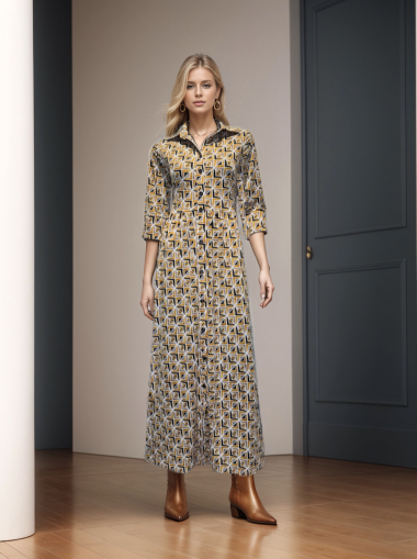 Wholesaler Joy's - Printed midi dress