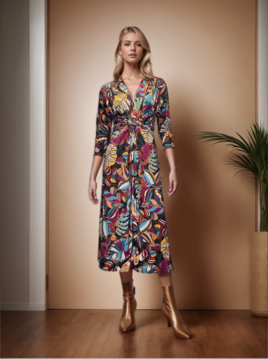 Wholesaler Joy's - HEATFABRIC printed midi dress