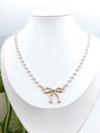 Wholesaler Glam Chic - Stainless steel knot bead necklace