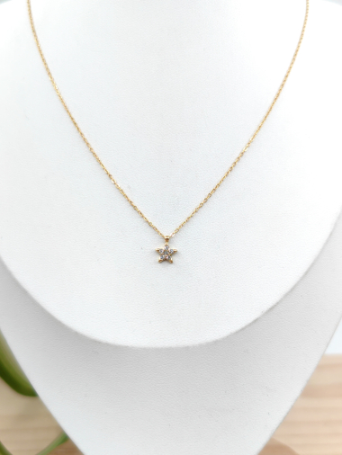 Wholesaler Glam Chic - Small rhinestone star necklace in stainless steel