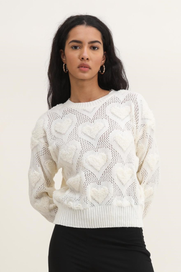 Grossiste Golden Live - Pull doux texturé à coeur