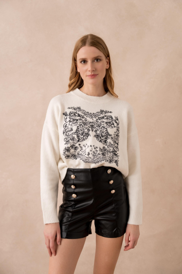 Grossiste Golden Live - Pull en maille à motifs floraux