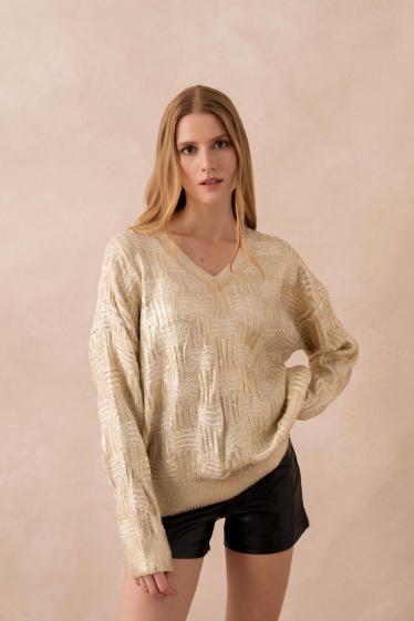 Grossiste Golden Live - Pull en maille métallisé