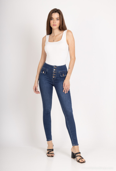 Grossiste Goodies - skinny jean taille haute  5 boutons