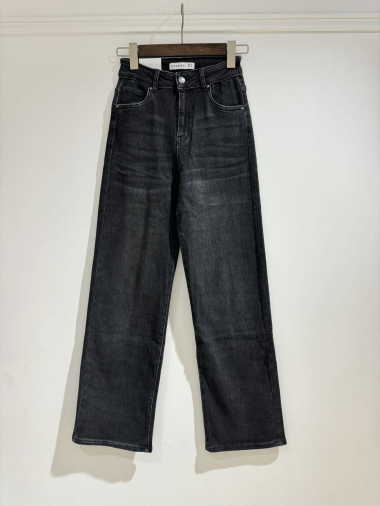 Großhändler Goodies - Stretch-Jeans mit weitem Bein und hoher Taille