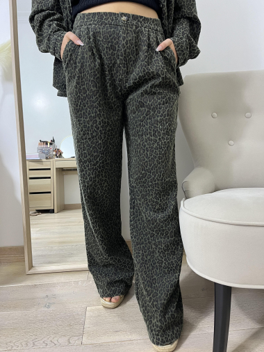 Grossiste Graciela Paris - Pantalon en velour léopard