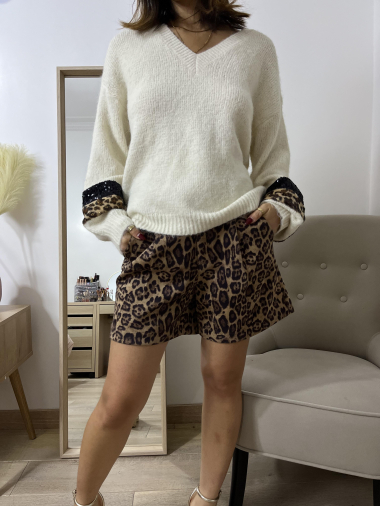 Mayorista Graciela Paris - Jersey liso con rayas de leopardo