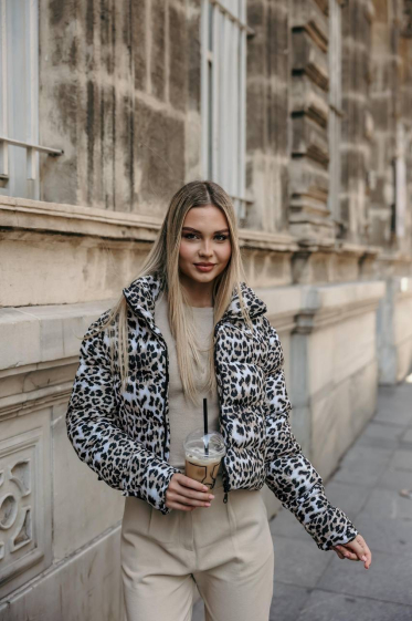 Mayorista GUAS Collection - Chaqueta de plumas de leopardo