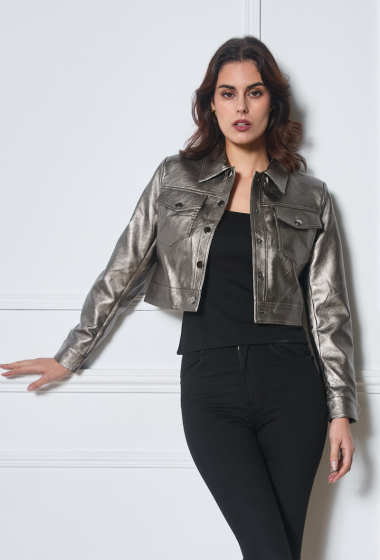 Wholesaler HF - Short faux leather jacket