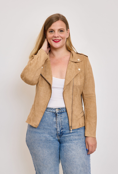 Wholesaler HF - Plus size suede jacket