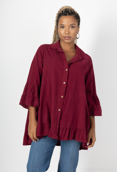 Wholesaler Happy Look - Ruffled corduroy tunic