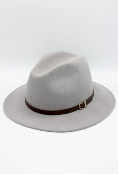 Wholesaler Hologramme Paris - Italian fedora in classic pure wool with leather belt