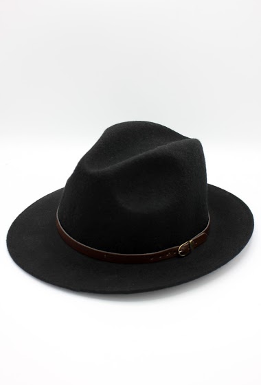 Grossiste Hologramme Paris - Fedora Italien en pure laine classique avec ceinture cuir